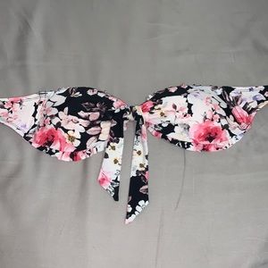Strapless floral swim top